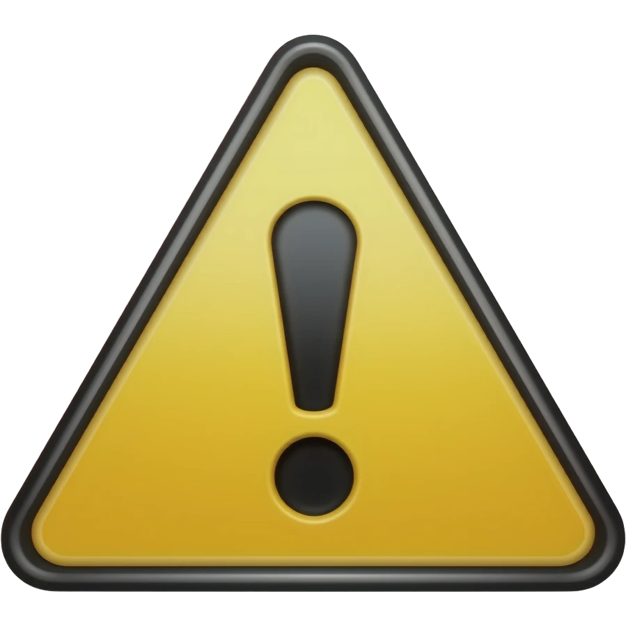 Windows 7 Aero warning triangle icon, yellow triangle, black interior emoji