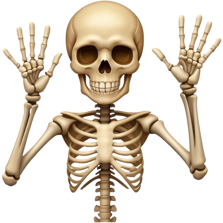 Skeleton Hang Loose Hand emoji