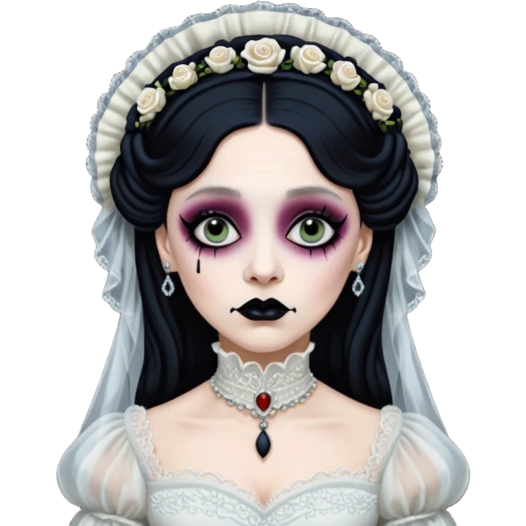 Lene Lovich like victorian creepy bride emoji