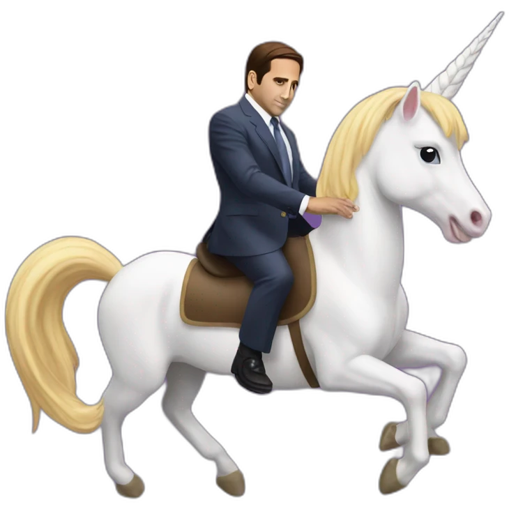 michael scott riding a unicorn emoji