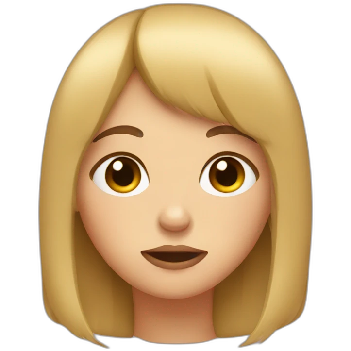 Tired girl with bangs emoji