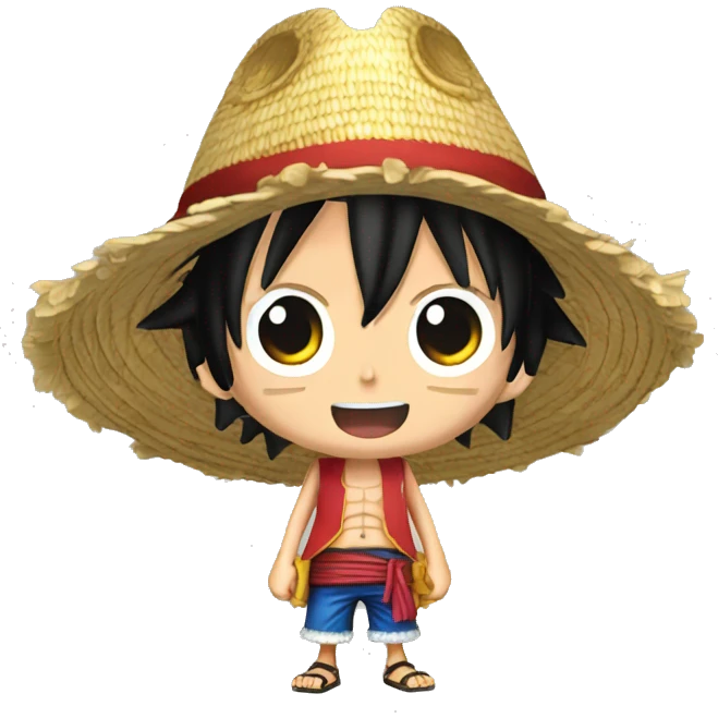 luffy pirata one piece sombrero de paja emoji
