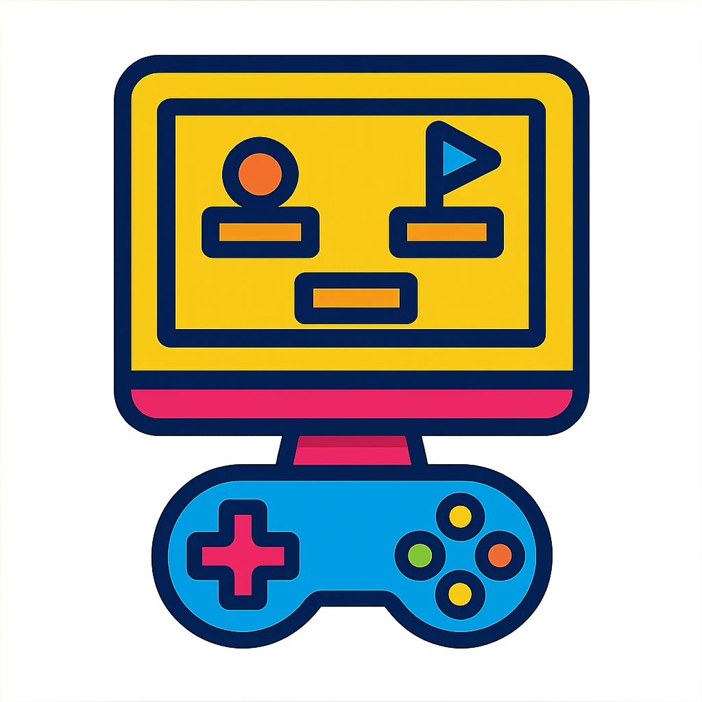 computer game icon with bold colors in vibrant toon style emoji