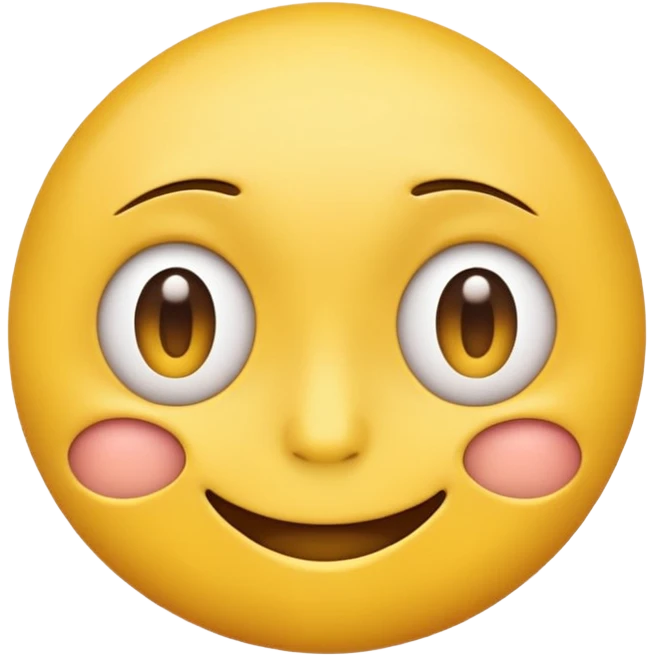a yellow emoji-face with a nervous smile. the right eye is wide opened, the left eye is half closed. emoji