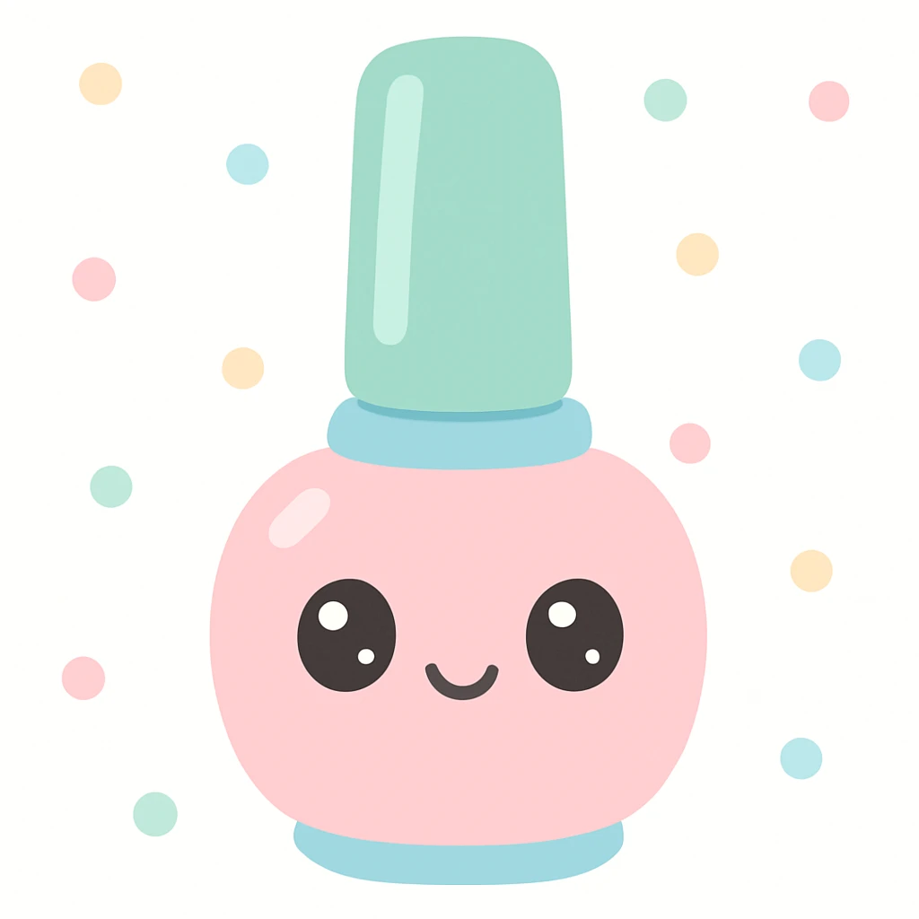cute and rounded nail polish bottle illustration emoji