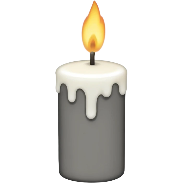 A simple emoji-style illustration of a candle with no flame, the wick slightly burnt, and a small amount of light smoke rising, minimal design, flat emoji look emoji