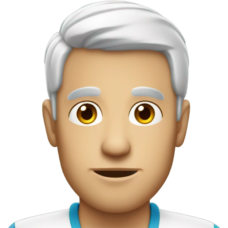 White guy with dark hair on a tropical island emoji