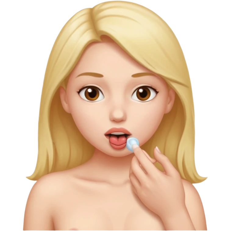 sucking female nipple emoji