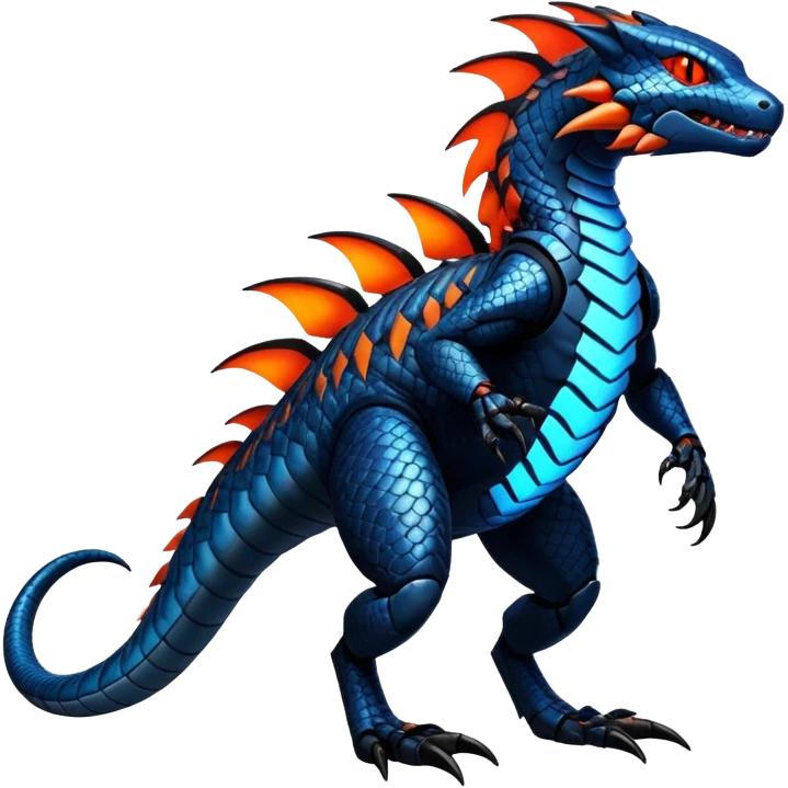 Modern Futuristic Scaly Cyber-Salandit-Litten-Hybrid (Full body) emoji