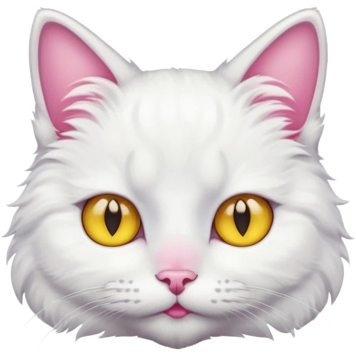 white cat with yellow eyes  emoji