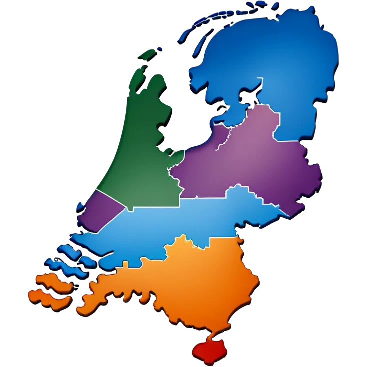 Map outline of the Netherlands with distinctive shape showing provinces emoji
