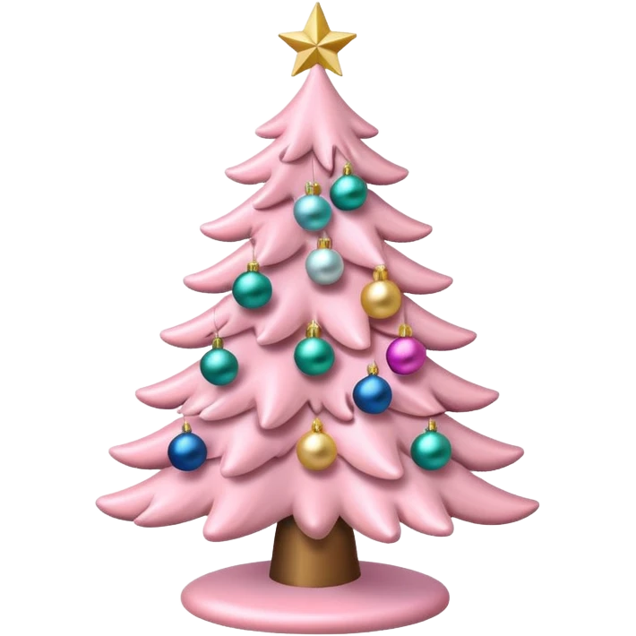 pastel pink christmas tree emoji