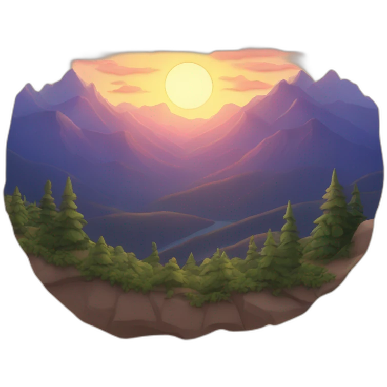the sun setting behindکیر the mountains emoji