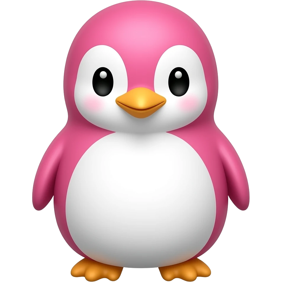 Cute pink penguin emoji