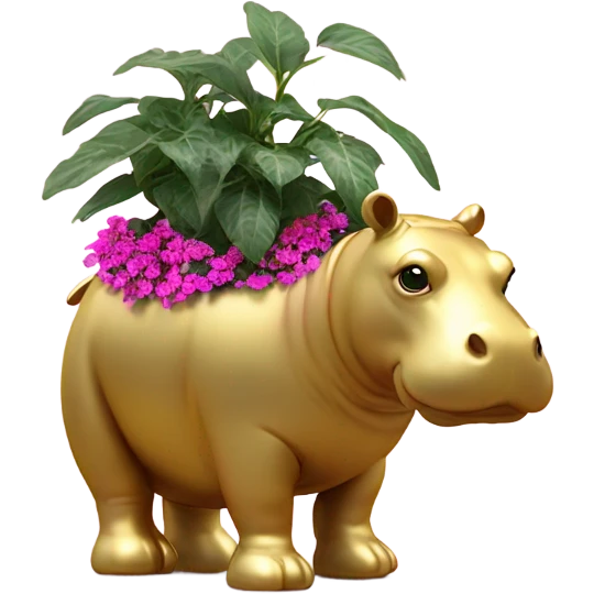 Hippo Hypoestes pink in gold planter emoji