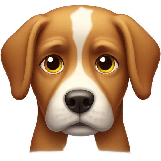 Sad dog who is sees red emoji