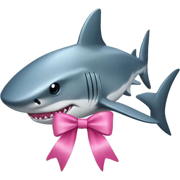 Shark with a pink bow emoji