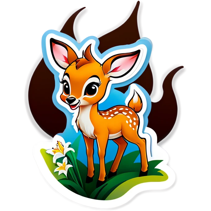 Bambi with lily emoji