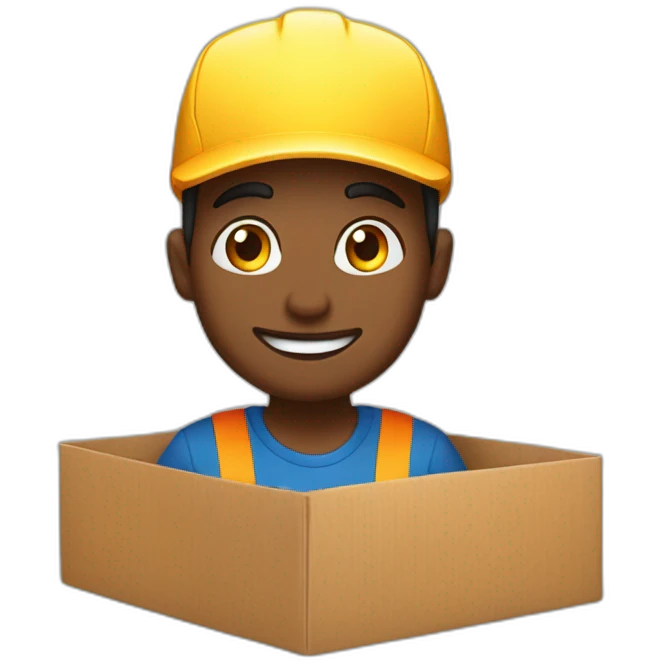 Deliveryman on New Year emoji