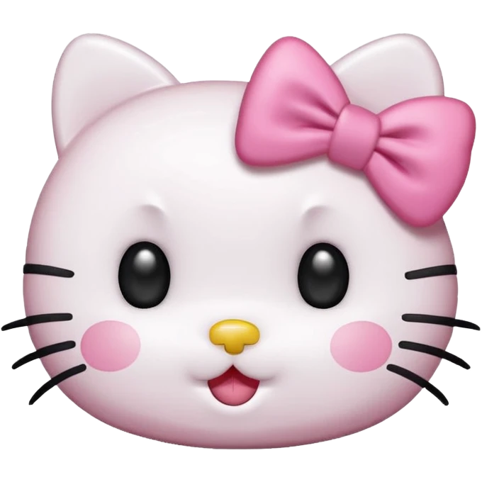 White hello kitty face blowing kiss emoji