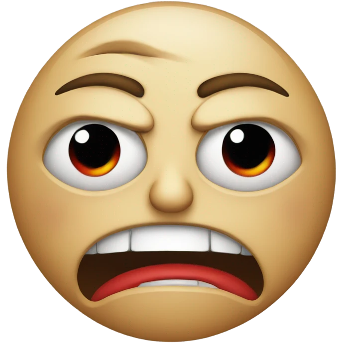 Angry face with red eyes emoji