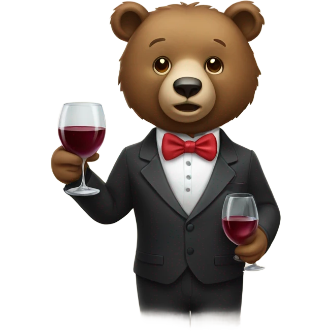 bear in smoking and with a glass of wine  emoji