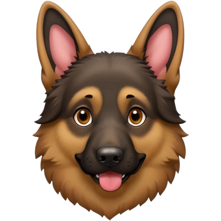 cartoon style dark German Shepherd dog with longer tongue hanging out  emoji