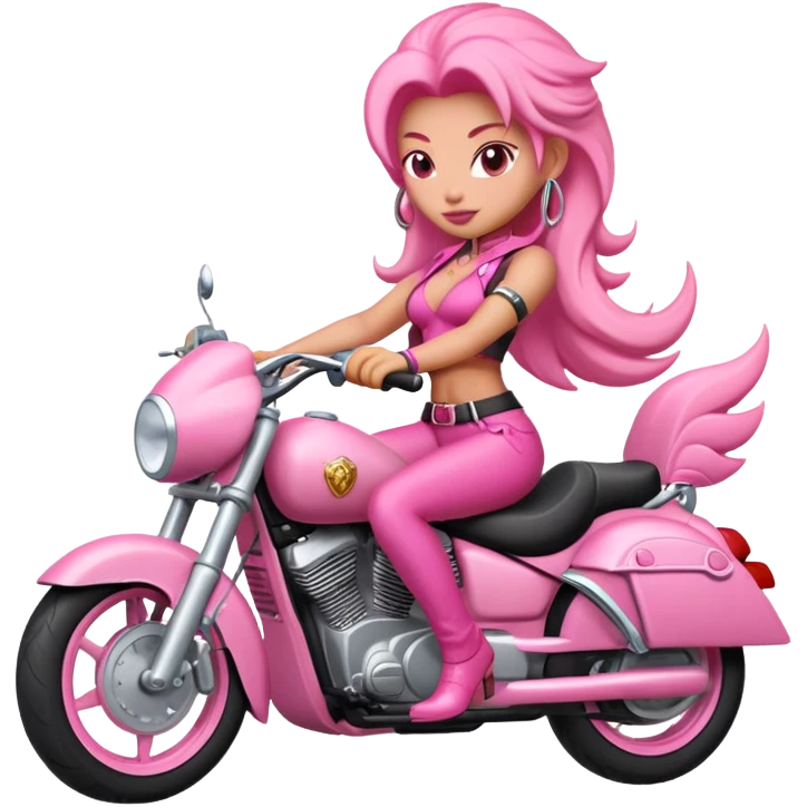 Naga pink naik motor emoji