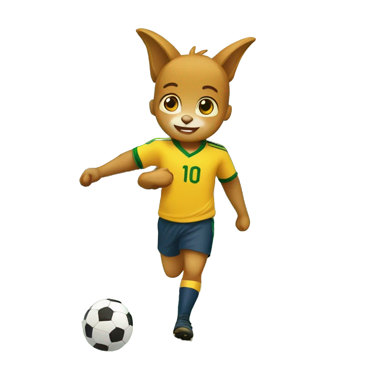 Raposa correndo atrás de uma galinha dentro de campo de futebol emoji