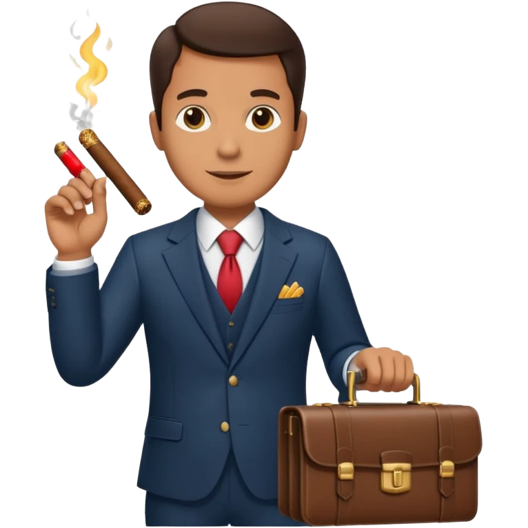 suit, cigar, briefcase of cash emoji