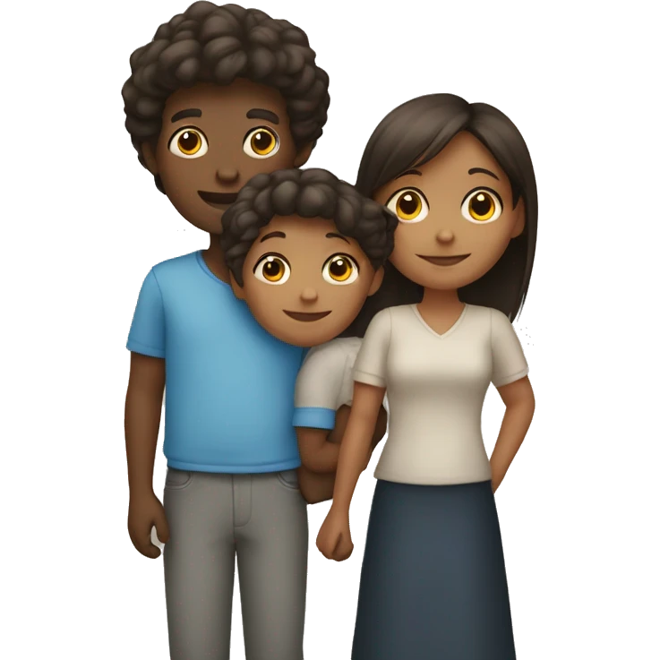 family with one girl and one boy emoji