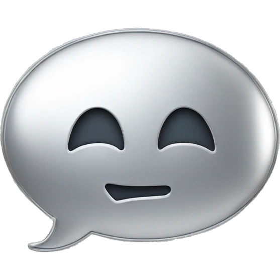 3D silver speech bubble emoji