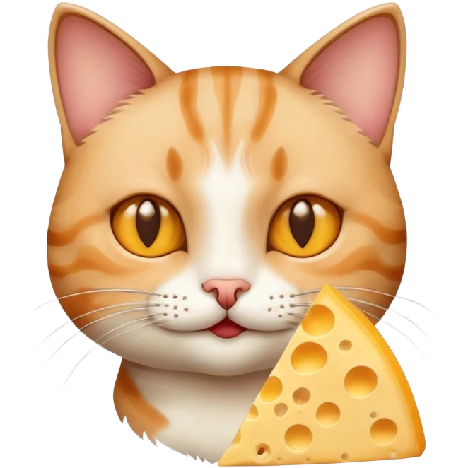 Cat who loves cheese very much emoji