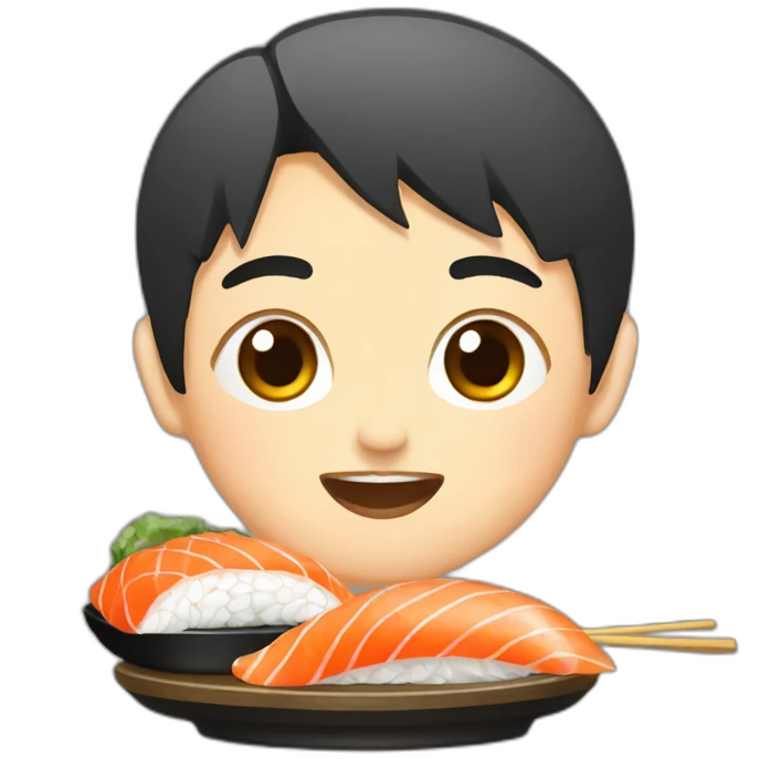 asiat who eat sushis emoji