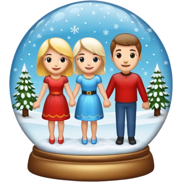 Schneekugel mit zwei Liebespaar emoji