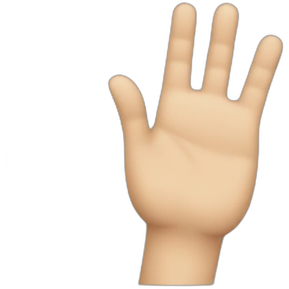 Closed hand waving bye emoji with thumb close to fingers emoji