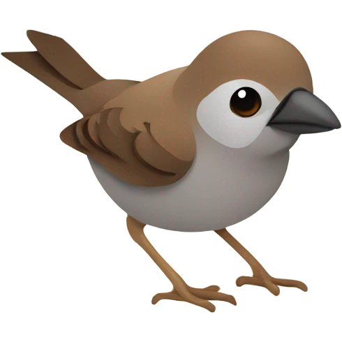 cute sparrow with a simple and flat design emoji