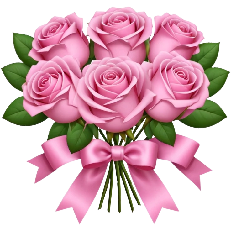 pink rose bouquet with pink ribbons  emoji