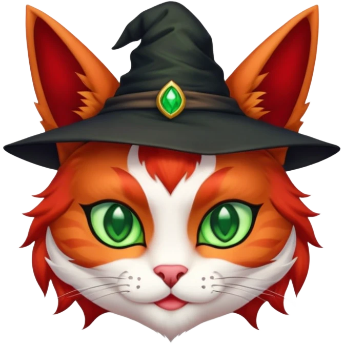 Red Magic cat witch emoji