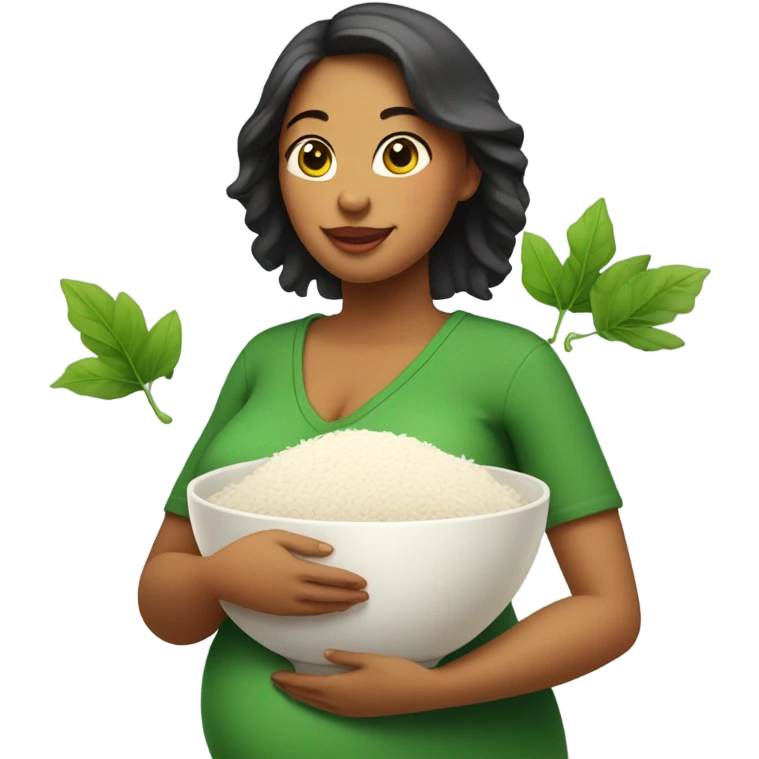 leaf rice pregnant woman  emoji