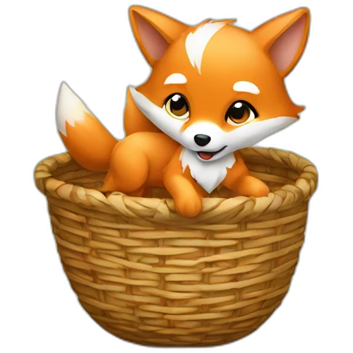 baby fox playing basket emoji