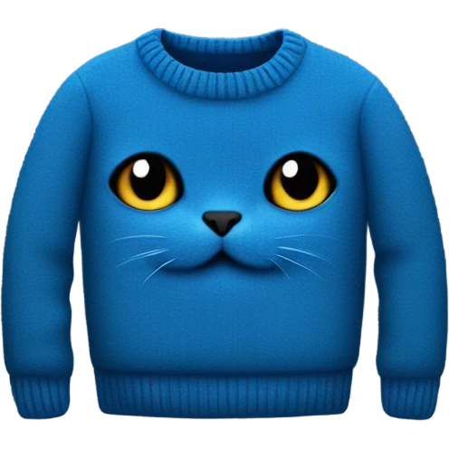Blue sweater on a black cat emoji