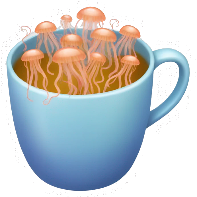 A cup full of small jellyfish  emoji