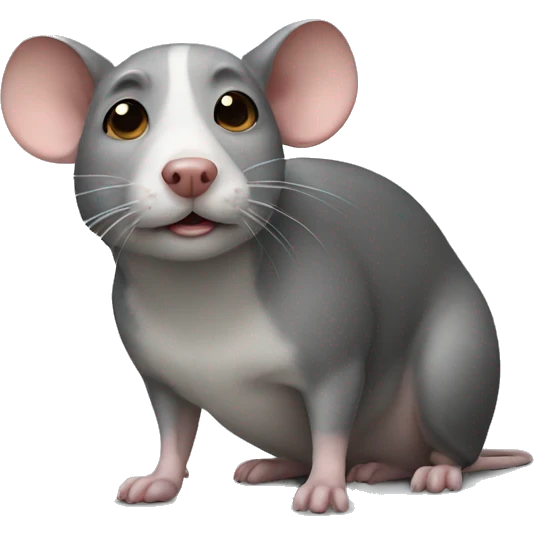 a rat with a face of a dog emoji