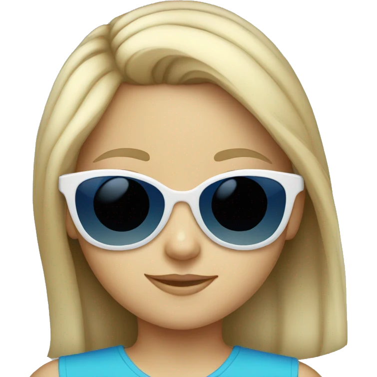 Little white girl with blue sunglasses emoji