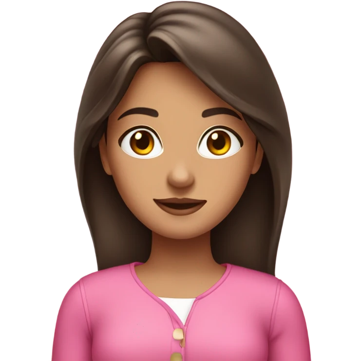 Brunette girl in pink outfit  emoji