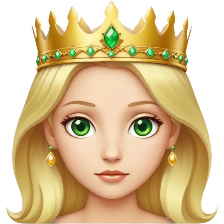 beautiful princess with blonde hair and striking green eyes wearing a crown emoji