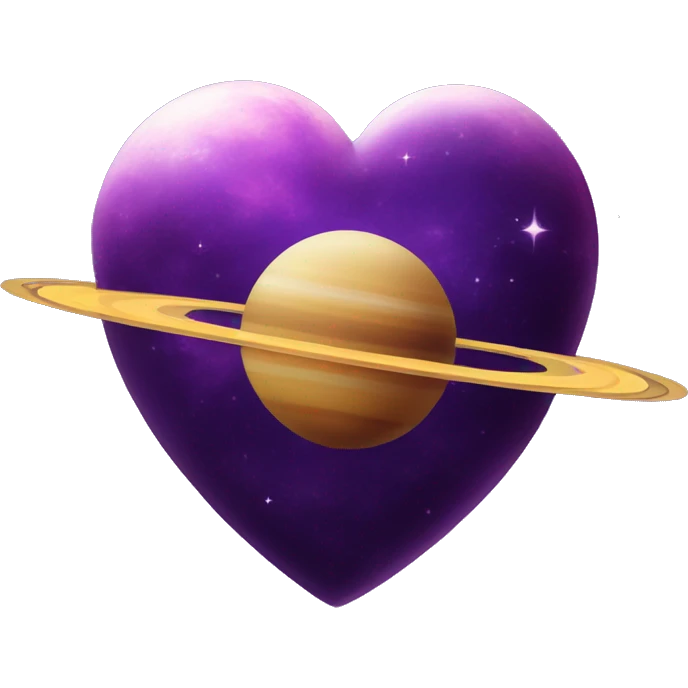 heart shape purple saturn planet emoji