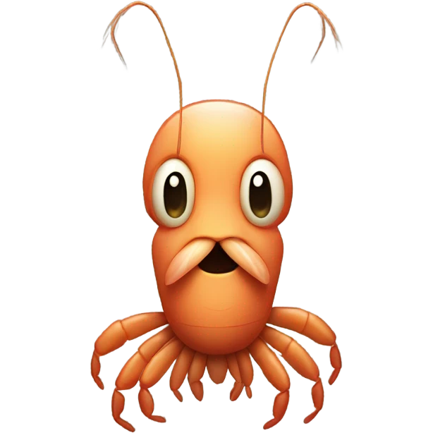 A shrimp with a mustache and beard  emoji