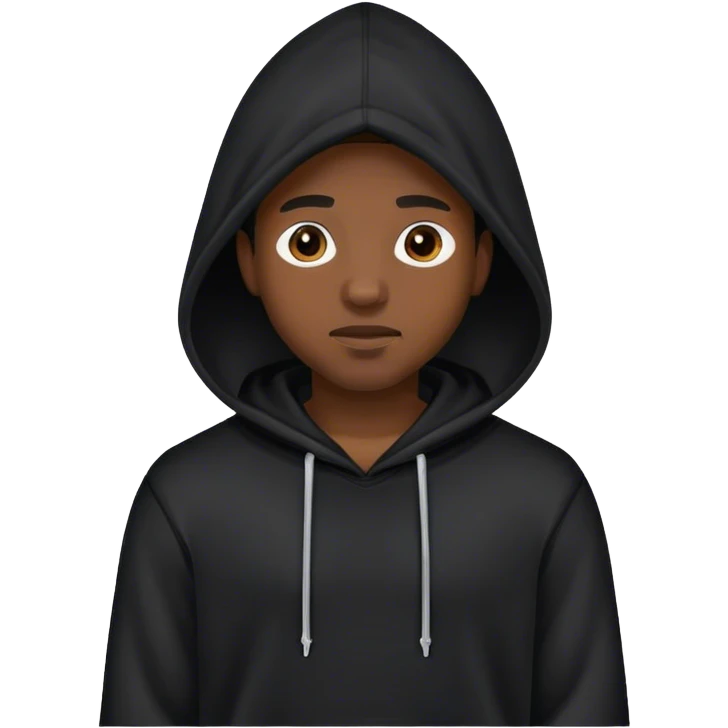 Мужская Черная кофта с капюшоном  emoji
